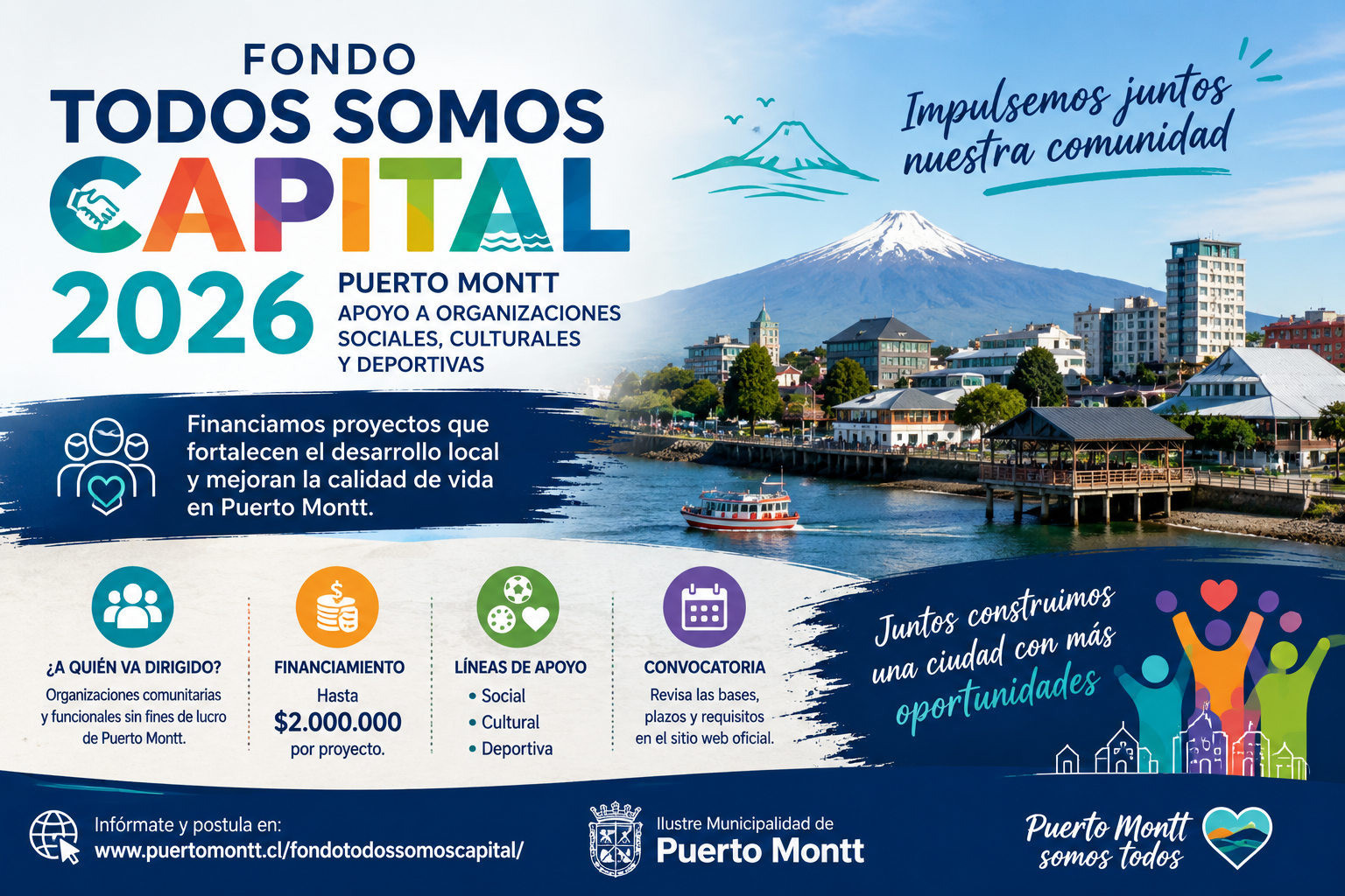 Municipalidad de Puerto Montt abre el fondo “Todos Somos Capital 2026”